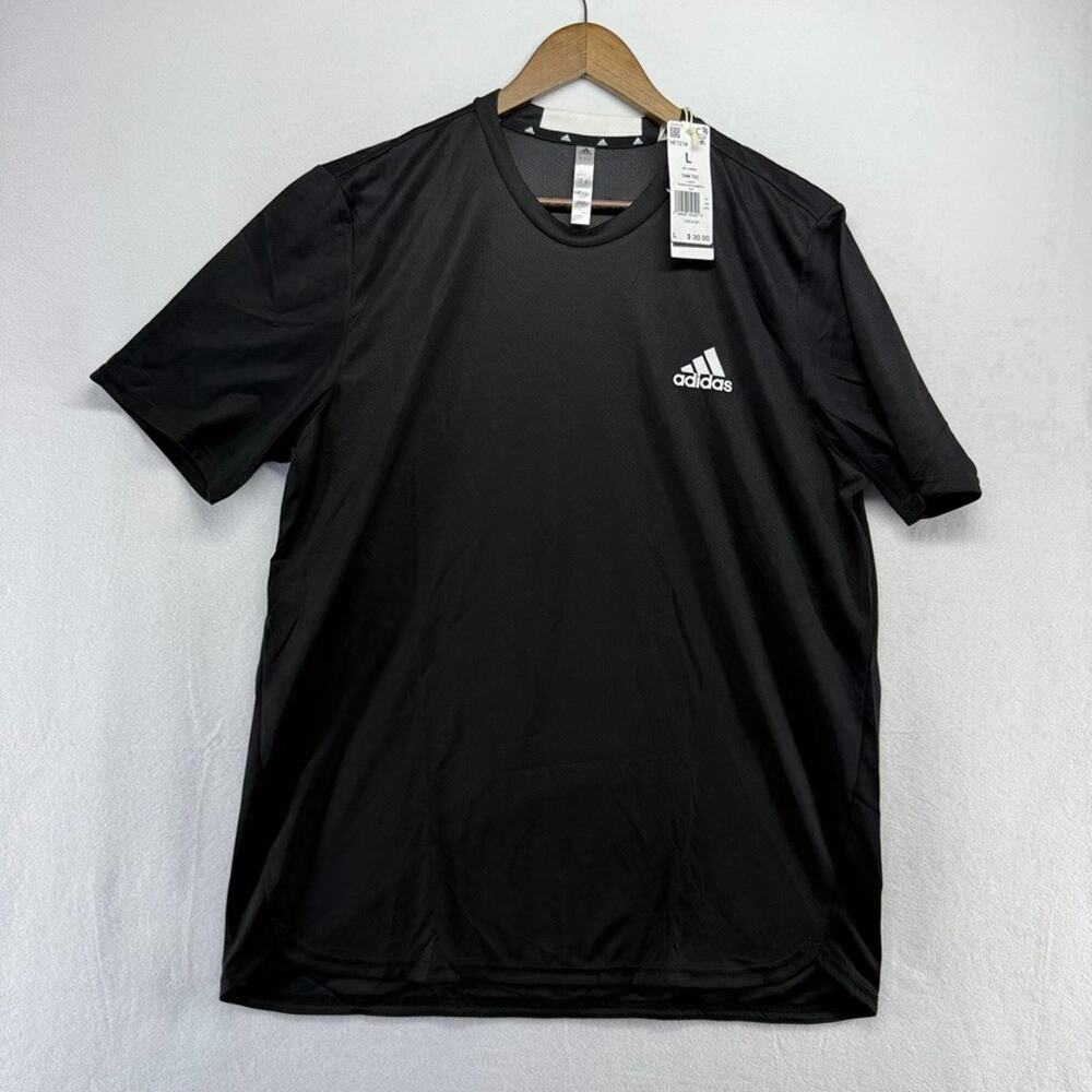Adidas Shirt men's Large Black D4m Training Performance Lightweight Workout NEW - Picture 2 of 8